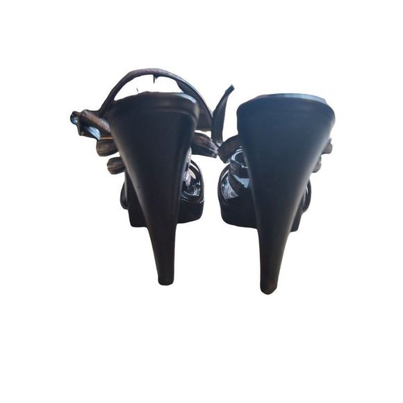 Colin Stuart High Heel Sandals Black with Silver Size 9 - Picture 3 of 6